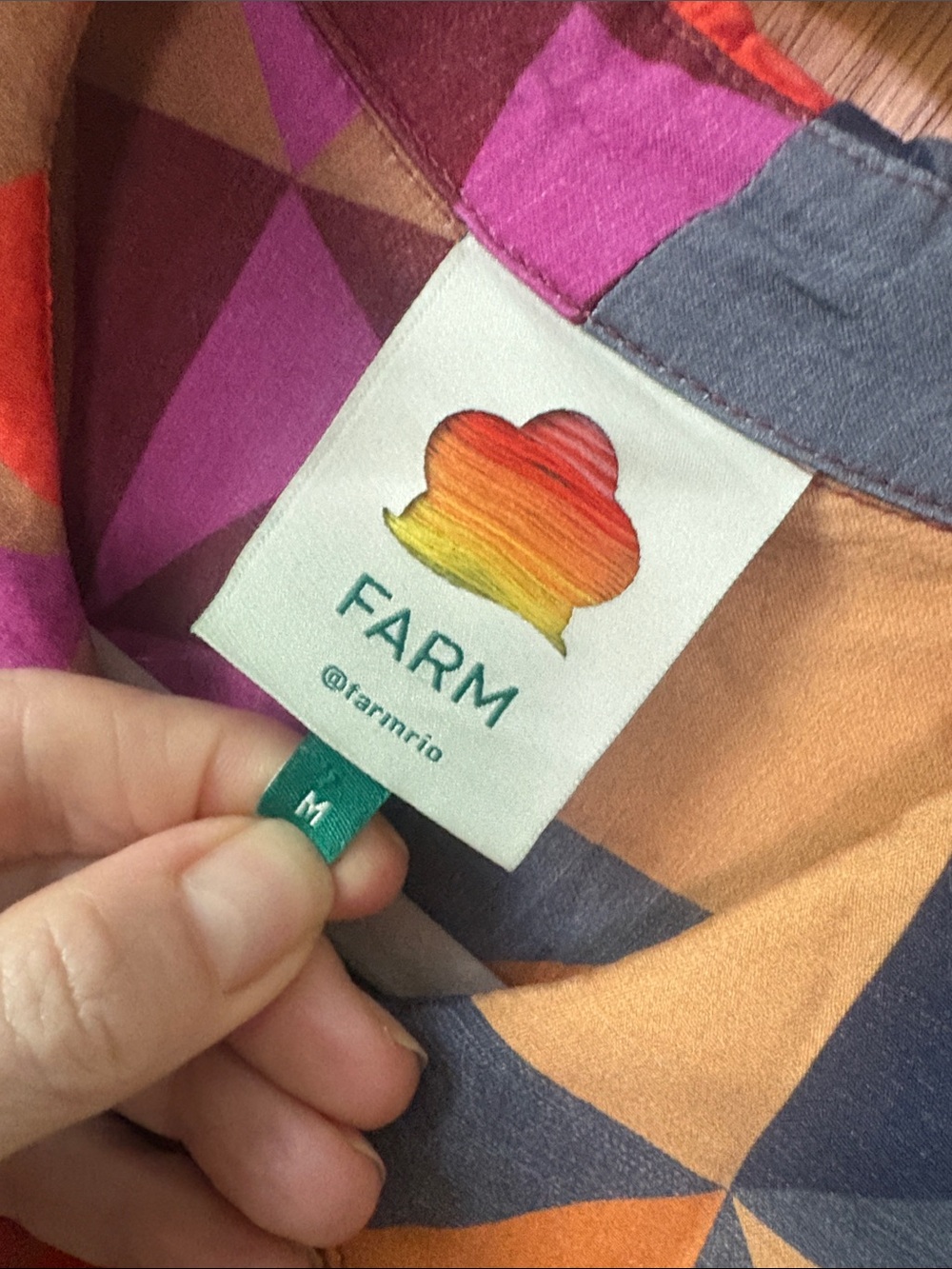 FARM Rio Graphic Scarves Shirtdress multicolored patchwork print Medium - Picture 4 of 7